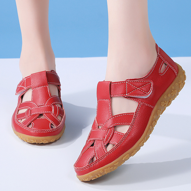 Пролетни и летни нови дамски плажни сандали, кухи модни плоски сандали, универсални, трансгранични, специални