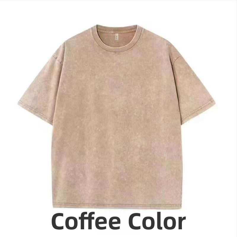 240g teška oprana vintage majica kratkih rukava spuštenih ramena za muškarce, ljetni u trendu, novi retro model iz 2025., polurukavi