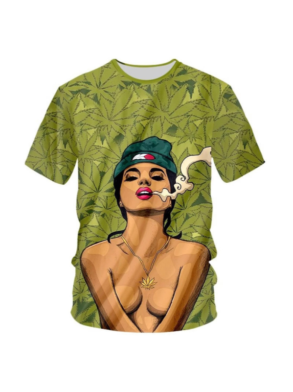 Temu дропшипинг трансгранична гореща продажба хавайска тениска 3D дигитален персонализиран печат мъжка лятна блуза с къс ръкав и обло деколте