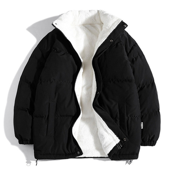 Νέο ανδρικό παλτό με επένδυση από βελούδο και βαμβάκι από αρνί, ζεστό, μονόχρωμο, με επένδυση από φλις, για το φθινόπωρο και τον χειμώνα, σε νεανικό και ανδρικό ντύσιμο.