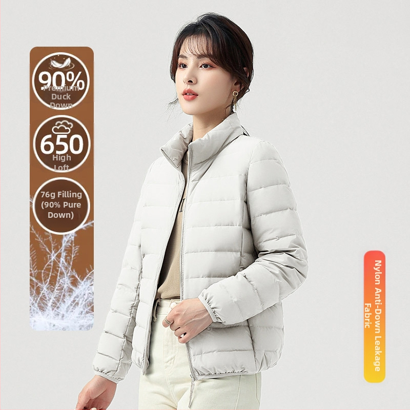 [Noul Standard Național] Jachetă cu puf pentru bărbați și femei, guler înalt ușor, protecție împotriva frigului 6001