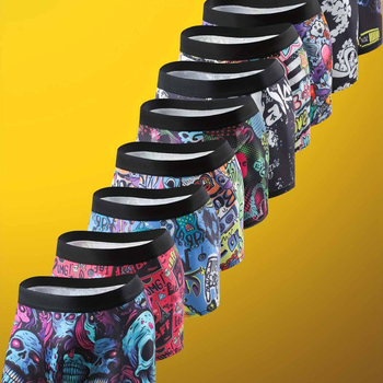 Οι κατασκευαστές εξωτερικού εμπορίου παραδίδουν ανδρικά εσώρουχα, μοντέρνα μποξεράκια, σέξι αγορίστικα μοντέρνα μποξεράκια με μέση και αναπνεύσιμο φούξια σε απόθεμα