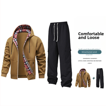 Европейски размер, трансграничен, пролетен и есенен, нов кардиган, суитчър, топло яке, мъжки, широк, модерен, универсален, ежедневен костюм