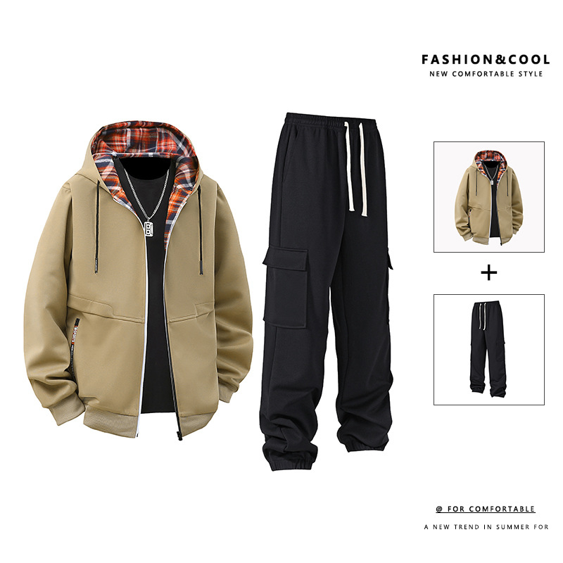 Európai méretű, határokon átnyúló, tavaszi és őszi új, kardigán, meleg kabát, férfi laza, divatos, sokoldalú, divatos hétköznapi öltöny