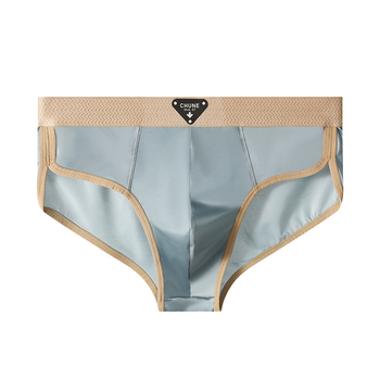 Huajielong Ανδρικά Εσώρουχα Ice Silk Νέο Μονόχρωμο Ανδρικό Σλιπ με Μεσαία Μέση, Μεγάλο Μέγεθος, Αναπνεύσιμο, Μπορεί να Αποσταλεί για Λογαριασμό Άλλων