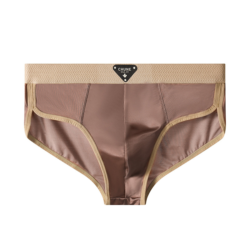 Huajielong Ανδρικά Εσώρουχα Ice Silk Νέο Μονόχρωμο Ανδρικό Σλιπ με Μεσαία Μέση, Μεγάλο Μέγεθος, Αναπνεύσιμο, Μπορεί να Αποσταλεί για Λογαριασμό Άλλων