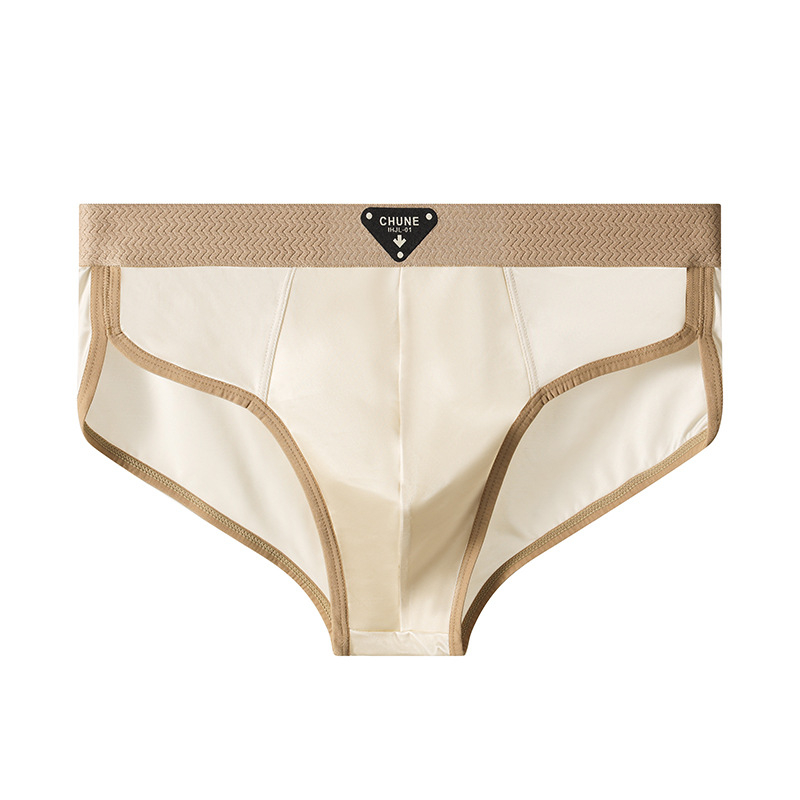 Huajielong Ανδρικά Εσώρουχα Ice Silk Νέο Μονόχρωμο Ανδρικό Σλιπ με Μεσαία Μέση, Μεγάλο Μέγεθος, Αναπνεύσιμο, Μπορεί να Αποσταλεί για Λογαριασμό Άλλων