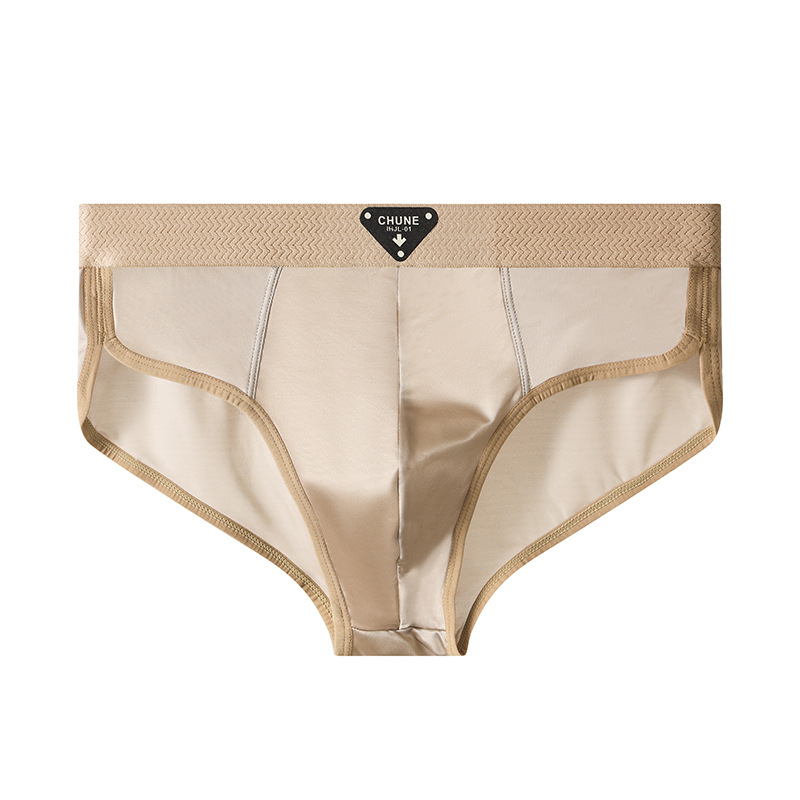 Huajielong Ανδρικά Εσώρουχα Ice Silk Νέο Μονόχρωμο Ανδρικό Σλιπ με Μεσαία Μέση, Μεγάλο Μέγεθος, Αναπνεύσιμο, Μπορεί να Αποσταλεί για Λογαριασμό Άλλων