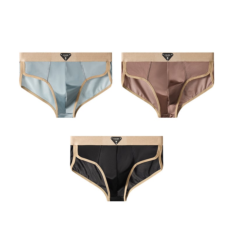 Huajielong Ανδρικά Εσώρουχα Ice Silk Νέο Μονόχρωμο Ανδρικό Σλιπ με Μεσαία Μέση, Μεγάλο Μέγεθος, Αναπνεύσιμο, Μπορεί να Αποσταλεί για Λογαριασμό Άλλων