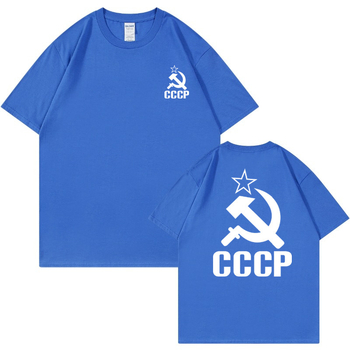 Ρωσικό μπλουζάκι Cccp για άνδρες και γυναίκες, σοβιετικό, καλοκαιρινό μπλουζάκι με κοντομάνικο μανίκι και στρογγυλή λαιμόκοψη, με σχέδιο από καθαρό βαμβάκι