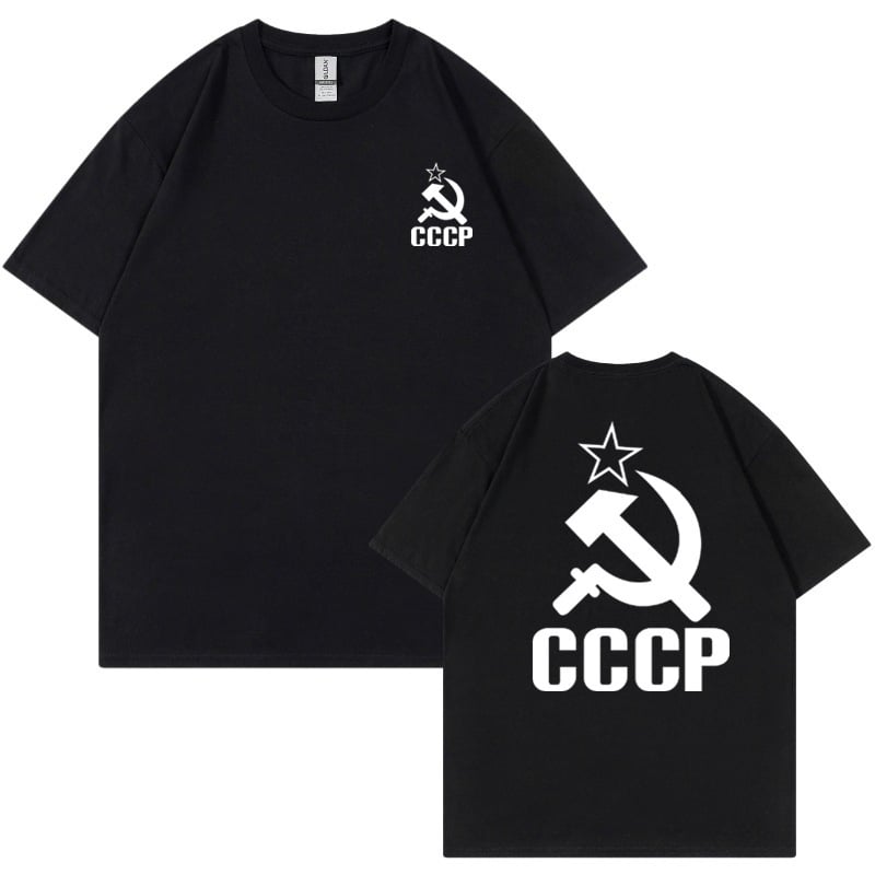 Cccp rusesc tricou pentru bărbați și femei sovietic cu mânecă scurtă Moscova Fashion Top vară bumbac pur greu gât rotund tricou