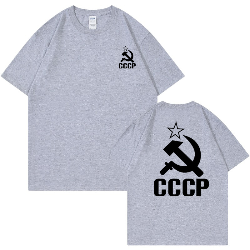 Cccp rusesc tricou pentru bărbați și femei sovietic cu mânecă scurtă Moscova Fashion Top vară bumbac pur greu gât rotund tricou