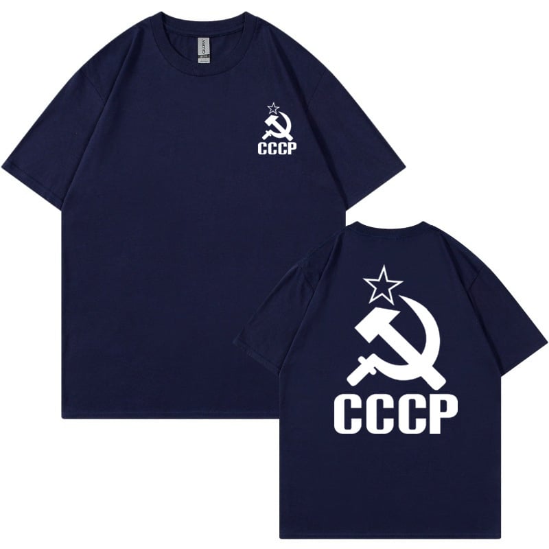 Cccp rusesc tricou pentru bărbați și femei sovietic cu mânecă scurtă Moscova Fashion Top vară bumbac pur greu gât rotund tricou
