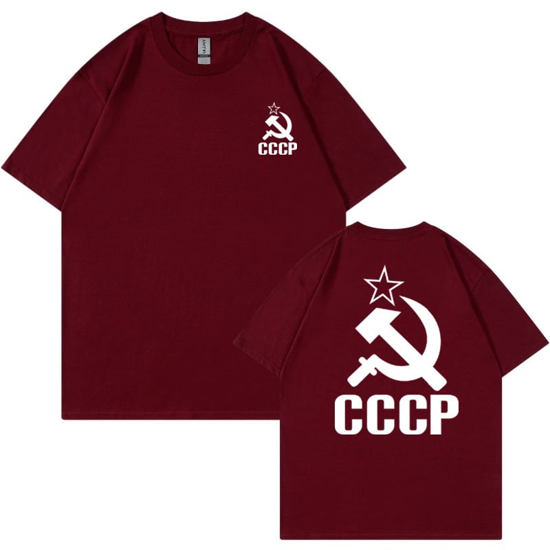 Cccp rusesc tricou pentru bărbați și femei sovietic cu mânecă scurtă Moscova Fashion Top vară bumbac pur greu gât rotund tricou