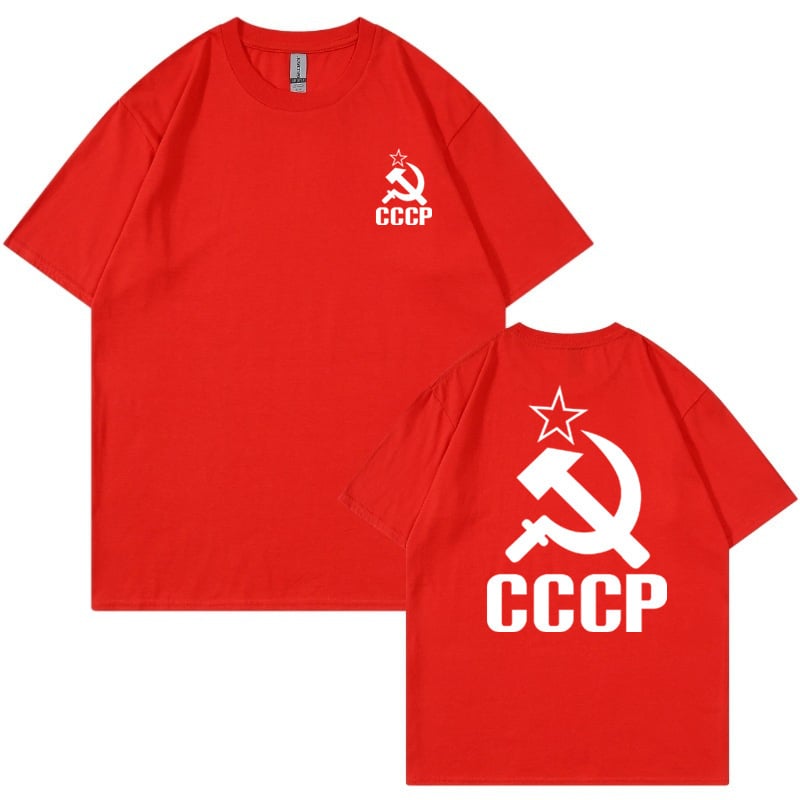 Cccp rusesc tricou pentru bărbați și femei sovietic cu mânecă scurtă Moscova Fashion Top vară bumbac pur greu gât rotund tricou