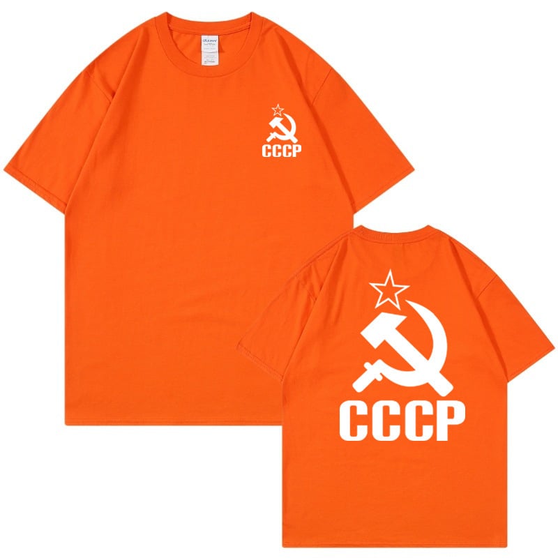 Cccp rusesc tricou pentru bărbați și femei sovietic cu mânecă scurtă Moscova Fashion Top vară bumbac pur greu gât rotund tricou