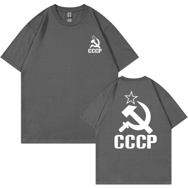 Cccp rusesc tricou pentru bărbați și femei sovietic cu mânecă scurtă Moscova Fashion Top vară bumbac pur greu gât rotund tricou