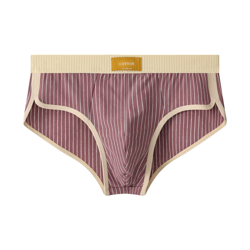 Huajielong νέα ριγέ βαμβακερά ανδρικά εσώρουχα, ανδρικά σλιπ, αναπνεύσιμα ανδρικά σορτς μόδας, μια γενιά μαλλιών