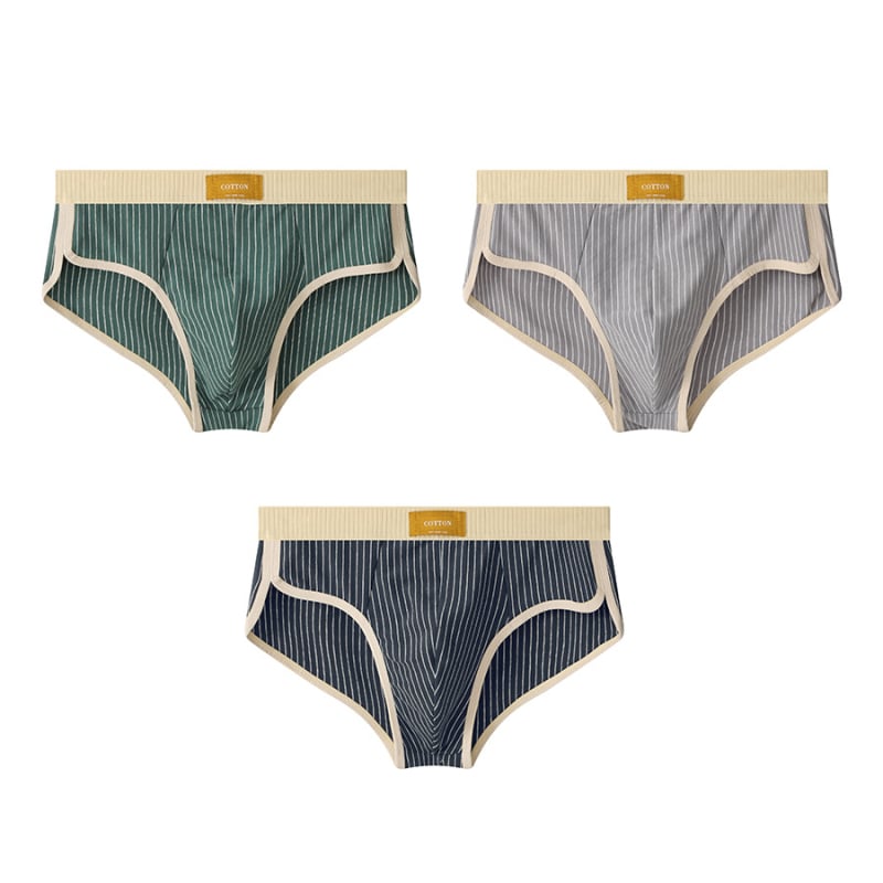 Huajielong νέα ριγέ βαμβακερά ανδρικά εσώρουχα, ανδρικά σλιπ, αναπνεύσιμα ανδρικά σορτς μόδας, μια γενιά μαλλιών