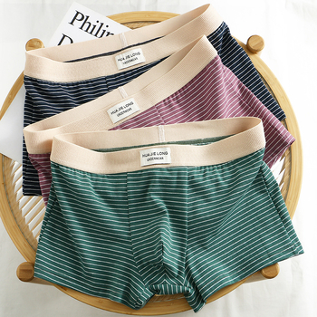Huajielong νέα ανδρικά εσώρουχα ριγέ βαμβάκι χονδρικής μεσαίας μέσης μοντέρνα ανδρικά αναπνεύσιμα μπόξερ μπορούν να παραδοθούν για λογαριασμό ενός τεμαχίου