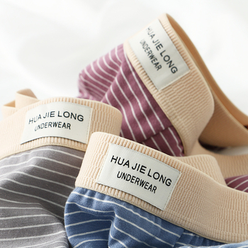 Huajielong νέα ανδρικά εσώρουχα ριγέ βαμβάκι χονδρικής μεσαίας μέσης μοντέρνα ανδρικά αναπνεύσιμα μπόξερ μπορούν να παραδοθούν για λογαριασμό ενός τεμαχίου