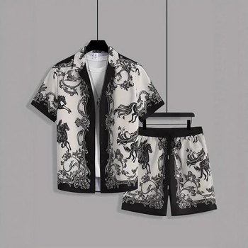 Αμερικανικό Διασυνοριακό 2025 Νέα Μοντέρνα Casual Υψηλής Ποιότητας Κουβανέζικο Κολάρο με Κοντά Μανίκια και Σορτς