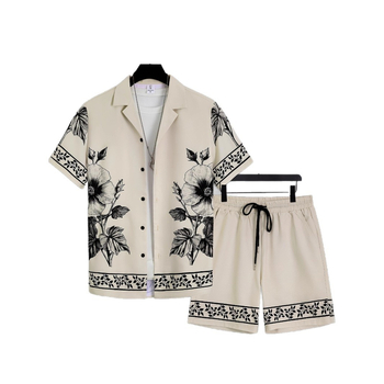 Αμερικανικό Διασυνοριακό 2025 Νέα Μοντέρνα Casual Υψηλής Ποιότητας Κουβανέζικο Κολάρο με Κοντά Μανίκια και Σορτς