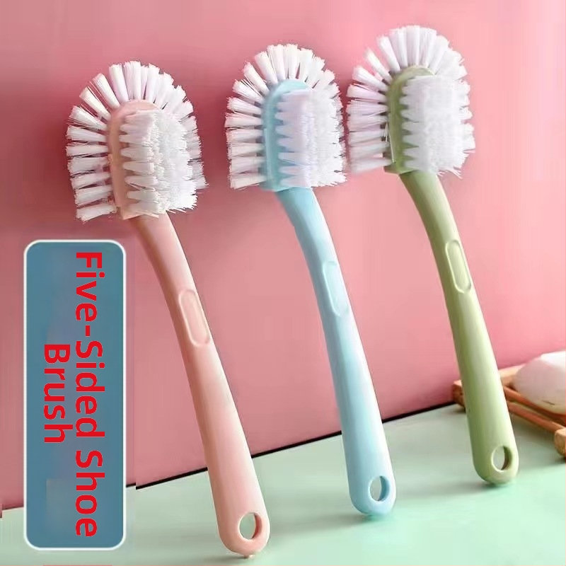 Penkiapusis batų šepetys, buitinis, ilga rankena, batų plovimui, specialus artefaktas, daugiafunkcis valymo šepetys, universalus, be nukritusio kampo, valymo šepetys