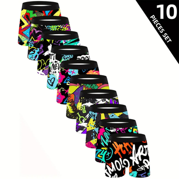 Meeste uudne trükitud veniv pikk versioon graffiti stiilis aluspesu pikendatud sääreosa ja inglise pesumärgisega, Euroopa ja Ameerika suurused