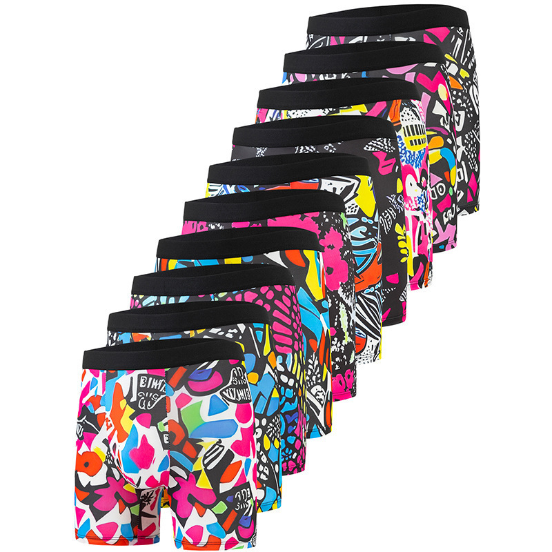 Meeste uudne trükitud veniv pikk versioon graffiti stiilis aluspesu pikendatud sääreosa ja inglise pesumärgisega, Euroopa ja Ameerika suurused