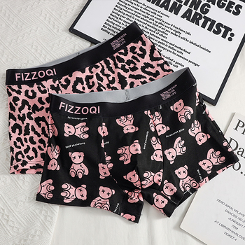 Uued meeste trendikad leopardimustriga puhtast puuvillast mugavad seksikad isikupärastatud aluspesu poiste nelja nurgaga bokserid, hingavad lühikesed püksid