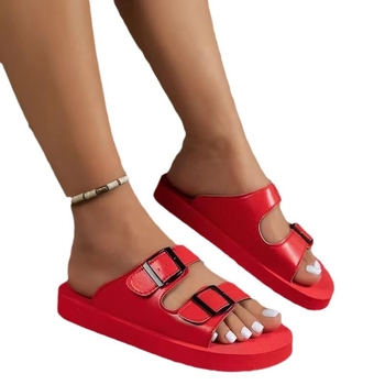 24 Νέα Καλοκαιρινά Σανδάλια Μεγάλα Μεγέθη για Γυναικεία, Χοντρή Σόλα, Μονόχρωμα, Σταυρωτό, Ευρωπαϊκά και Αμερικανικά, Casual Σανδάλια για Εξωτερική Χρήση, για την Παραλία