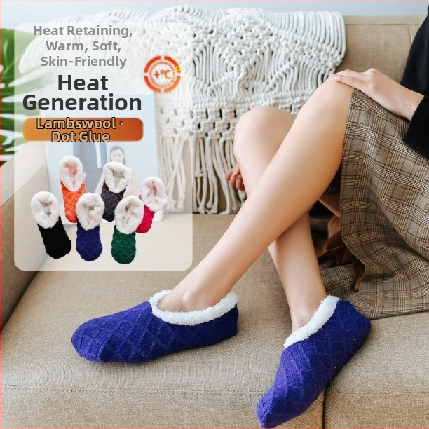 Γυναικείες Κάλτσες Αμερικάνικου Τύπου Βελούδινες Κασμίρ Σιλικόνης Αντιολισθητικές Μονόχρωμες Κάλτσες Δαπέδου Γλυκές Ζεστές Γυναικείες Κάλτσες Σετ Moon Socks