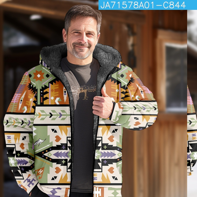 Prekogranična vruća prodaja baršunaste zadebljane zimske pamučne vanjske odjeće u etničkom stilu za muškarce s dvostrukom podstavom, debela baršunasta pamučna vanjska odjeća, topla pamučna vanjska odjeća