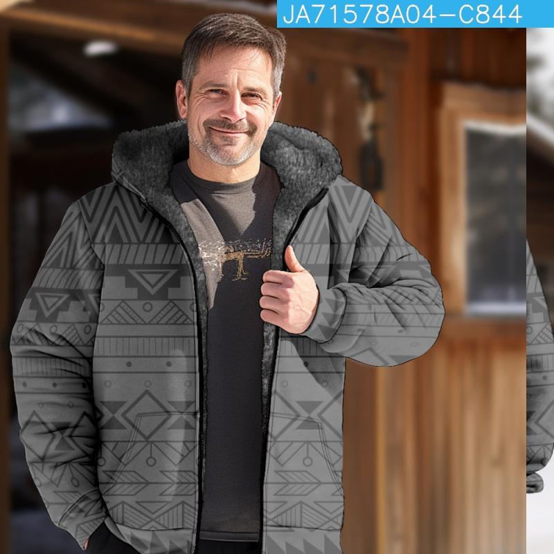 Prekogranična vruća prodaja baršunaste zadebljane zimske pamučne vanjske odjeće u etničkom stilu za muškarce s dvostrukom podstavom, debela baršunasta pamučna vanjska odjeća, topla pamučna vanjska odjeća