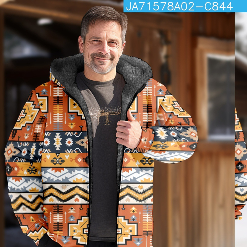 Prekogranična vruća prodaja baršunaste zadebljane zimske pamučne vanjske odjeće u etničkom stilu za muškarce s dvostrukom podstavom, debela baršunasta pamučna vanjska odjeća, topla pamučna vanjska odjeća