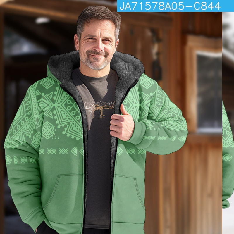 Prekogranična vruća prodaja baršunaste zadebljane zimske pamučne vanjske odjeće u etničkom stilu za muškarce s dvostrukom podstavom, debela baršunasta pamučna vanjska odjeća, topla pamučna vanjska odjeća