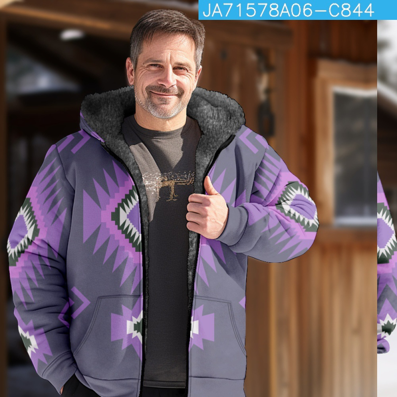 Prekogranična vruća prodaja baršunaste zadebljane zimske pamučne vanjske odjeće u etničkom stilu za muškarce s dvostrukom podstavom, debela baršunasta pamučna vanjska odjeća, topla pamučna vanjska odjeća
