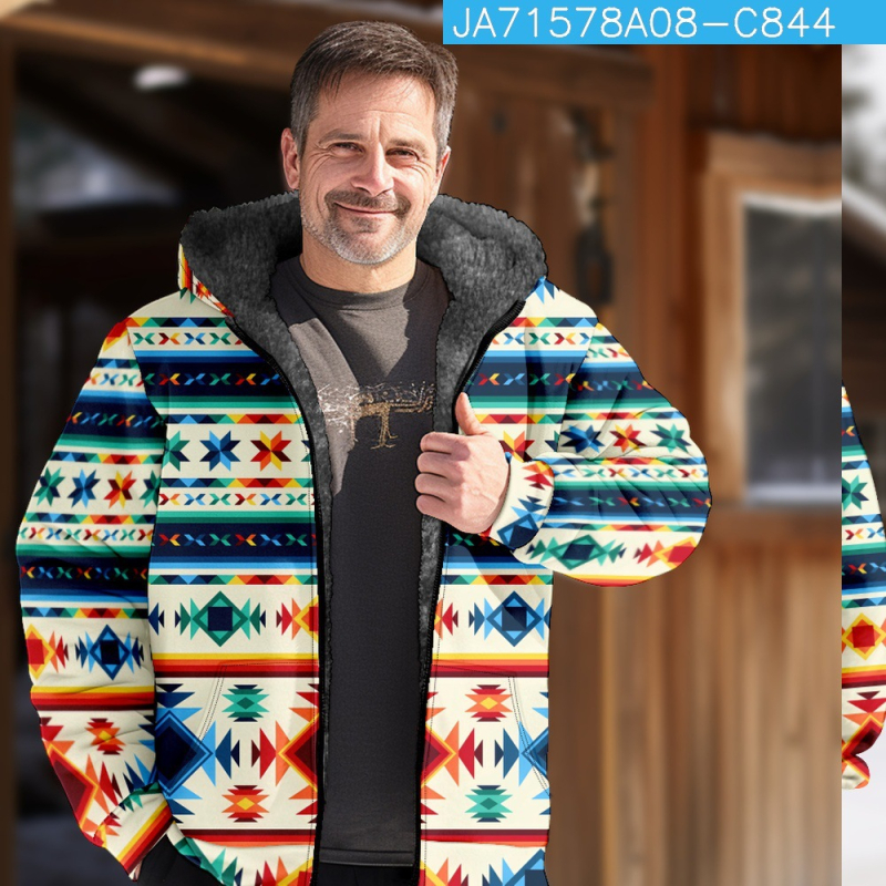 Prekogranična vruća prodaja baršunaste zadebljane zimske pamučne vanjske odjeće u etničkom stilu za muškarce s dvostrukom podstavom, debela baršunasta pamučna vanjska odjeća, topla pamučna vanjska odjeća