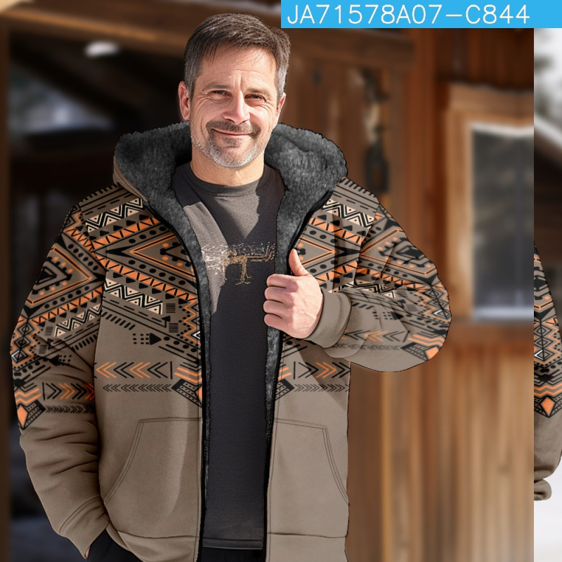 Prekogranična vruća prodaja baršunaste zadebljane zimske pamučne vanjske odjeće u etničkom stilu za muškarce s dvostrukom podstavom, debela baršunasta pamučna vanjska odjeća, topla pamučna vanjska odjeća