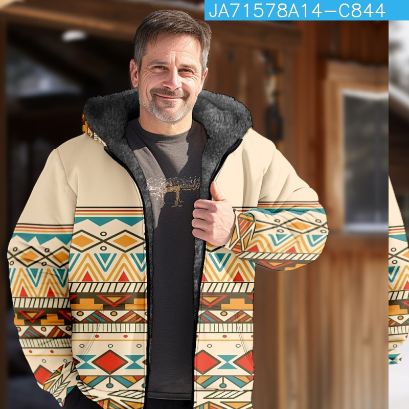 Prekogranična vruća prodaja baršunaste zadebljane zimske pamučne vanjske odjeće u etničkom stilu za muškarce s dvostrukom podstavom, debela baršunasta pamučna vanjska odjeća, topla pamučna vanjska odjeća