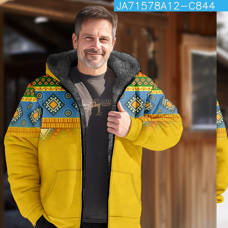 Prekogranična vruća prodaja baršunaste zadebljane zimske pamučne vanjske odjeće u etničkom stilu za muškarce s dvostrukom podstavom, debela baršunasta pamučna vanjska odjeća, topla pamučna vanjska odjeća