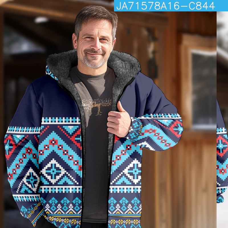 Prekogranična vruća prodaja baršunaste zadebljane zimske pamučne vanjske odjeće u etničkom stilu za muškarce s dvostrukom podstavom, debela baršunasta pamučna vanjska odjeća, topla pamučna vanjska odjeća