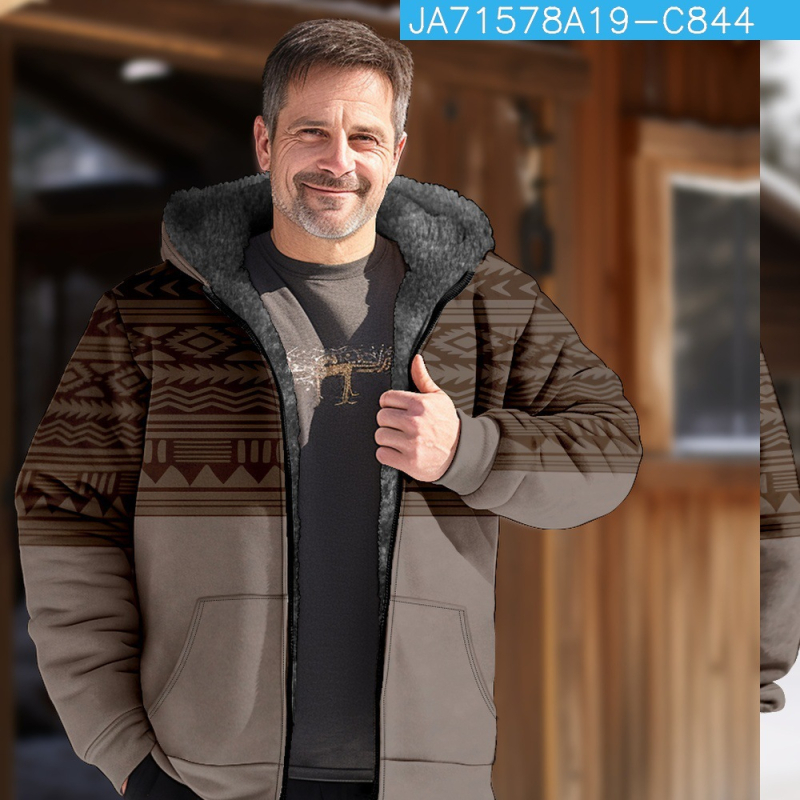 Prekogranična vruća prodaja baršunaste zadebljane zimske pamučne vanjske odjeće u etničkom stilu za muškarce s dvostrukom podstavom, debela baršunasta pamučna vanjska odjeća, topla pamučna vanjska odjeća