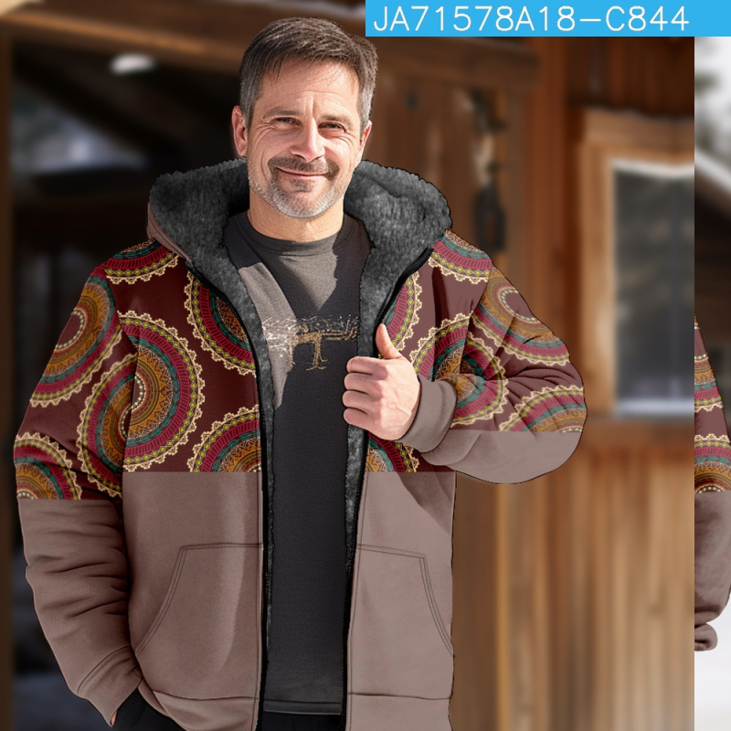 Prekogranična vruća prodaja baršunaste zadebljane zimske pamučne vanjske odjeće u etničkom stilu za muškarce s dvostrukom podstavom, debela baršunasta pamučna vanjska odjeća, topla pamučna vanjska odjeća