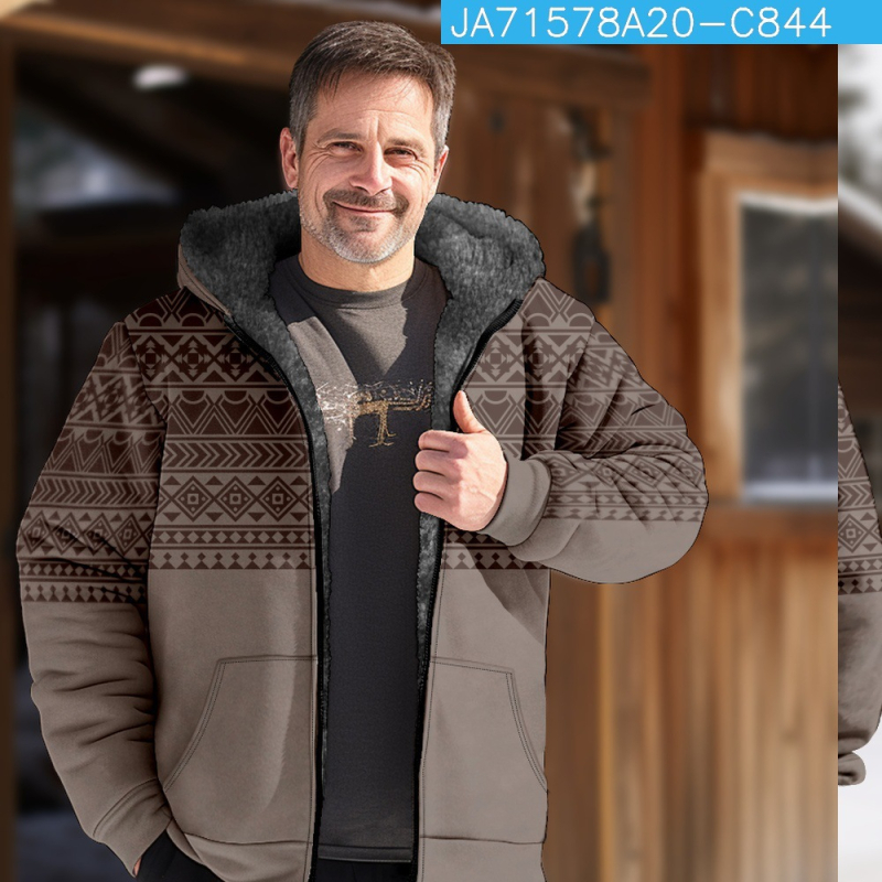 Prekogranična vruća prodaja baršunaste zadebljane zimske pamučne vanjske odjeće u etničkom stilu za muškarce s dvostrukom podstavom, debela baršunasta pamučna vanjska odjeća, topla pamučna vanjska odjeća