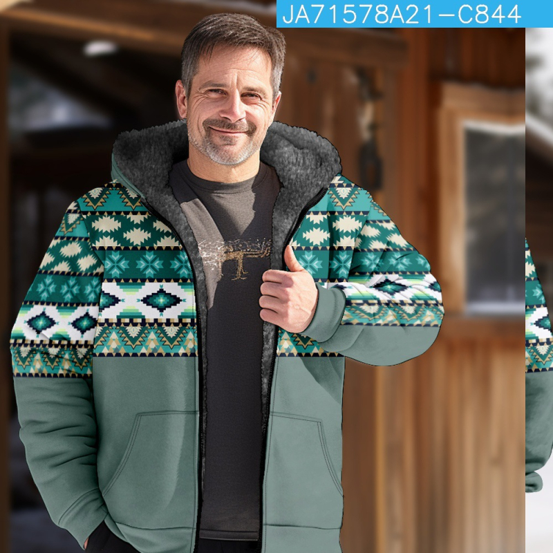 Prekogranična vruća prodaja baršunaste zadebljane zimske pamučne vanjske odjeće u etničkom stilu za muškarce s dvostrukom podstavom, debela baršunasta pamučna vanjska odjeća, topla pamučna vanjska odjeća