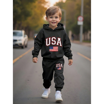 Dječje odijelo prekogranično Amazon AliExpress vanjska trgovina generacija velikih dječjih pulovera s kapuljačom, džempera i hlača, dvodijelni set