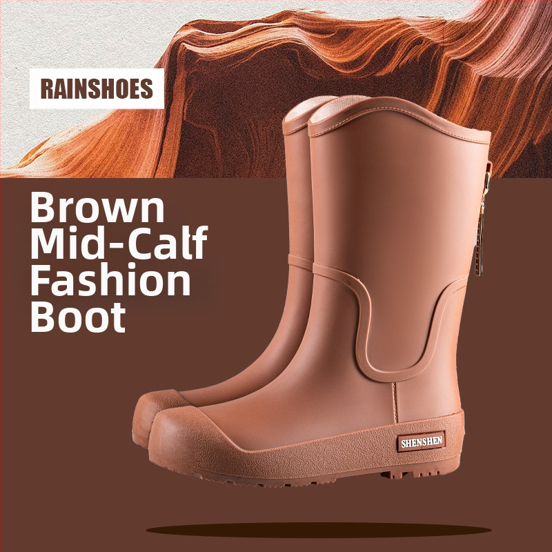 Mados tendencijos lietaus batai moterims vandeniui neslystantys aukšti vamzdžiai lietaus batai suaugusiems stovyklavimo darbui atsparūs guminiai batai ilgi vamzdžiai vandens batai