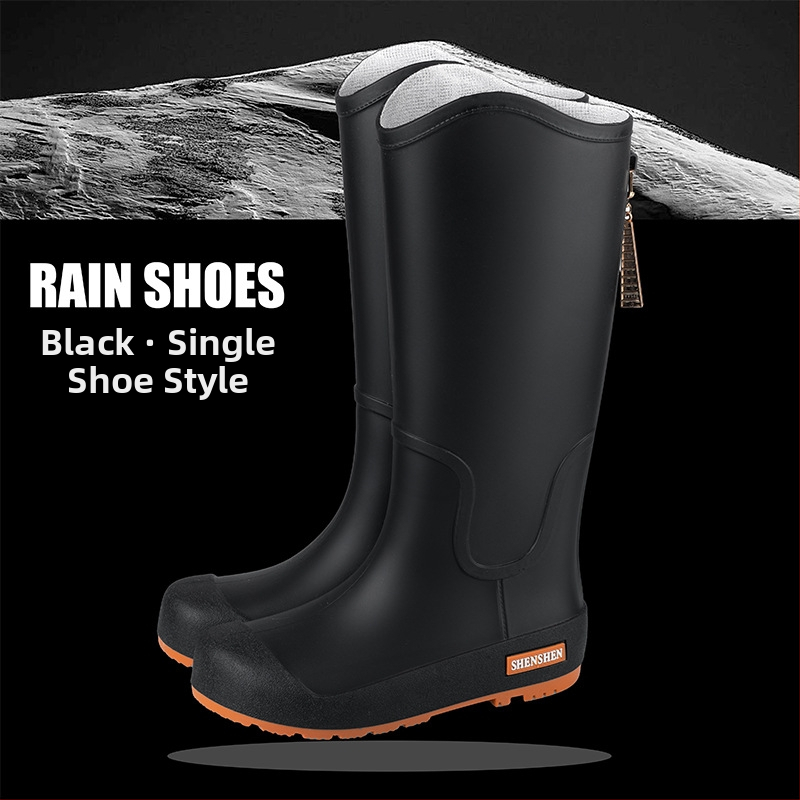 Mados tendencijos lietaus batai moterims vandeniui neslystantys aukšti vamzdžiai lietaus batai suaugusiems stovyklavimo darbui atsparūs guminiai batai ilgi vamzdžiai vandens batai